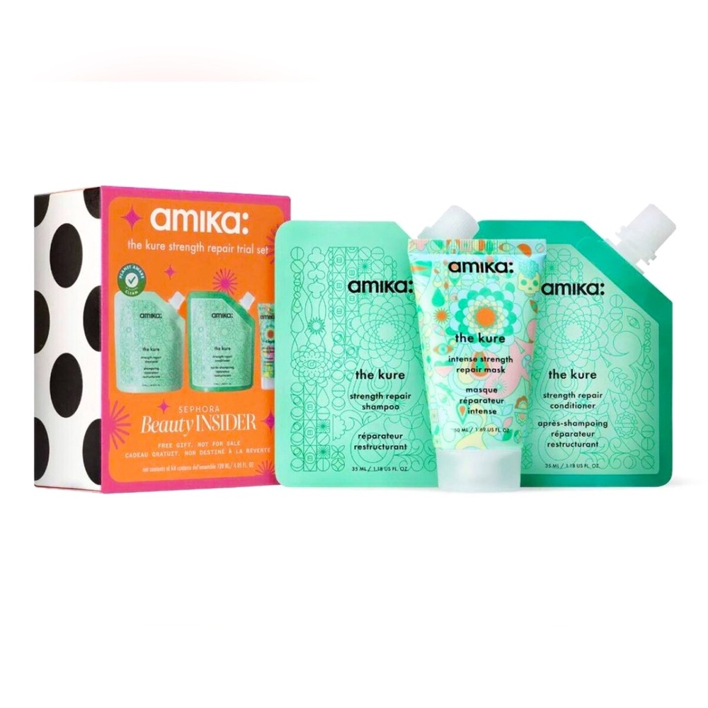 AMIKA -The Kure Strength Repair Trial Set Shampoo, Conditioner & Mask NEW IN BOX